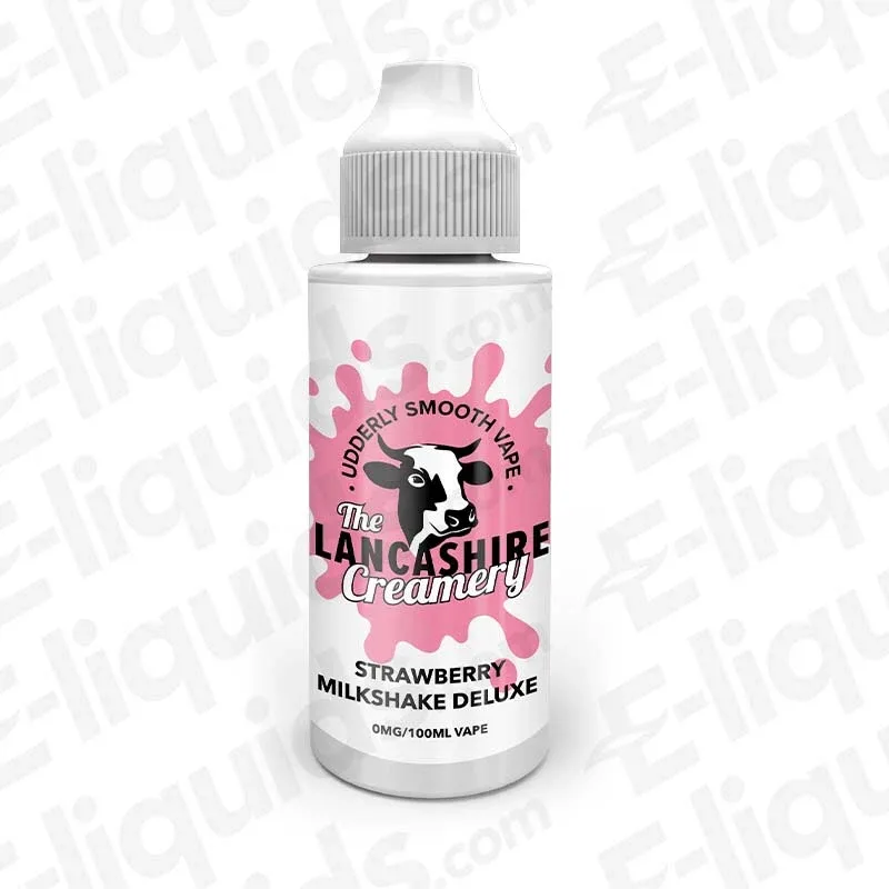 The Lancashire Creamery Strawberry Milkshake Deluxe 100ml Shortfill Vape Juice