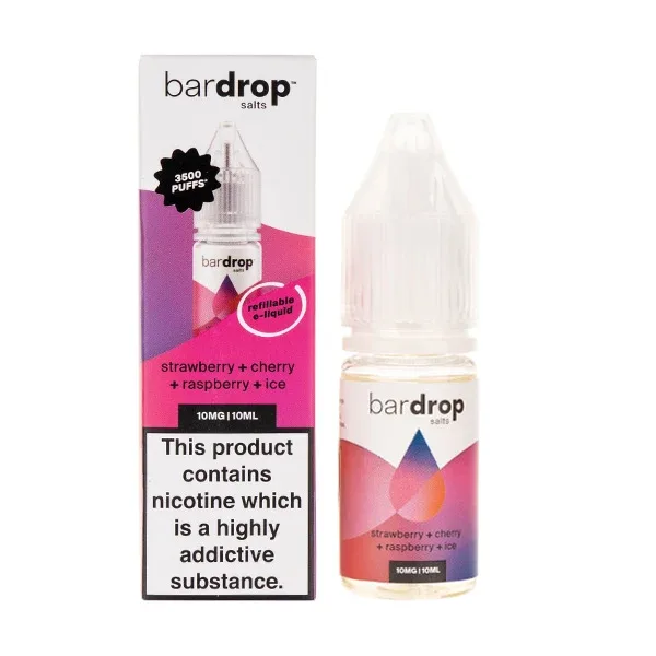 Strawberry Cherry Raspberry Ice Nic Salt E-Liquid by Bar Drop