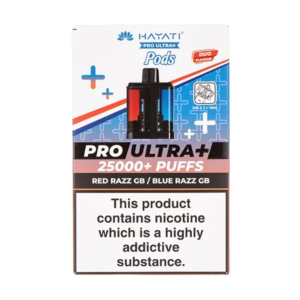 Red Razz GB/Blue Razz GB Pro Ultra Plus 25k Prefilled Pod + Refill by Hayati