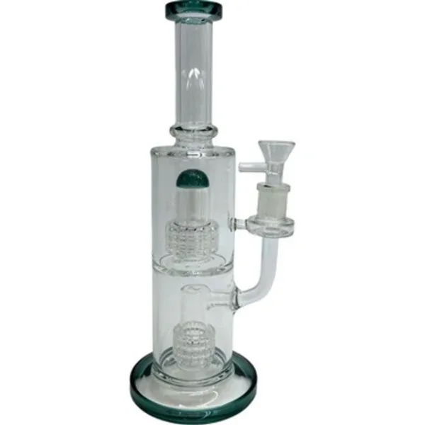 11" Stacked Diamond Glass Percolator Water Pipe