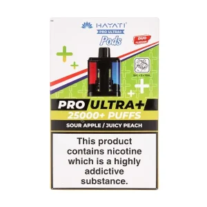 Sour Apple/Juicy Peach Pro Ultra Plus 25k Prefilled Pod + Refill by Hayati