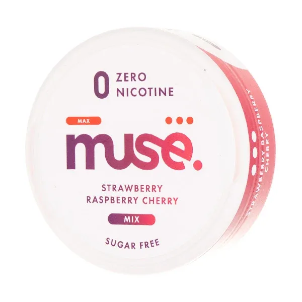 Strawberry Raspberry Cherry Zero Nicotine Pouches by Muse - Image 2