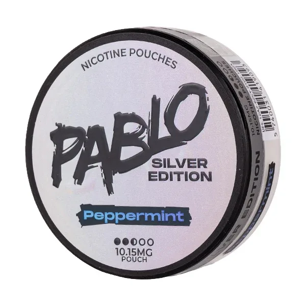 Peppermint Silver Edition Nicotine Pouches by Pablo