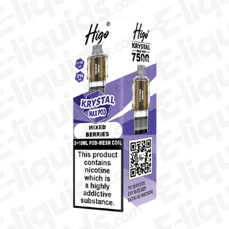 Higo Krystal Max Mixed Berries Prefilled Pods