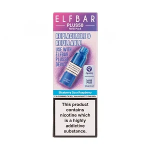 Blueberry Sour Raspberry Plus 50 Prefilled Pod + Refill by Elf Bar