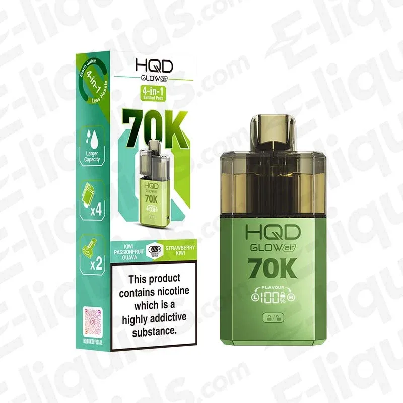 HQD Glow Air 70K Kiwi Passionfruit Guava-Strawberry Kiwi Prefilled Pod Kit