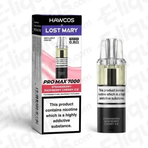 HAWCOS x Lost Mary Pro Max 7000 Strawberry Raspberry Cherry Ice Prefilled Pod