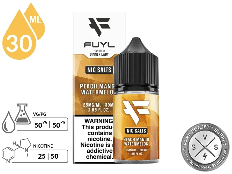 Peach Mango Watermelon FUYL By Dinner Lady Salt 30ml - Image 2