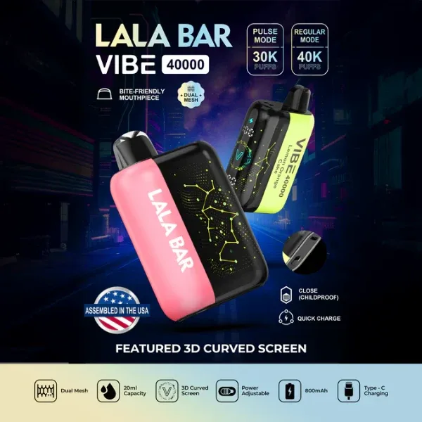 LALA Bar Vibe 40,000 Puffs Disposable (Texas Compliant Version)