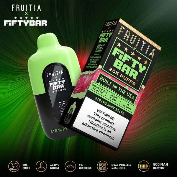 Fruitia x Fifty Bar 20,000 Puffs Disposable - TX Compliant Edition