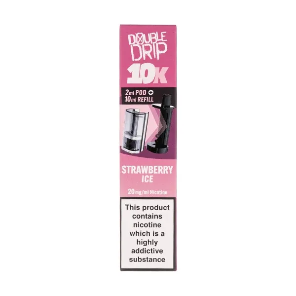 Strawberry Ice 10k Prefilled Pod + Refill by Double Drip