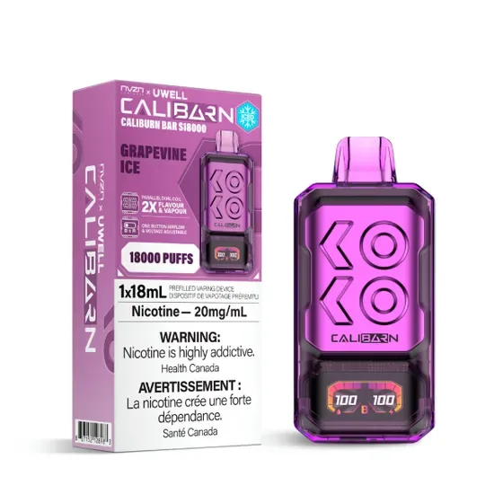 NVZN Uwell Caliburn Bar 18K Disposable Grapevine Ice