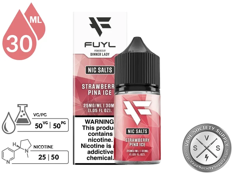 Strawberry Pina Ice FUYL By Dinner Lady Salt 30ml - Image 2