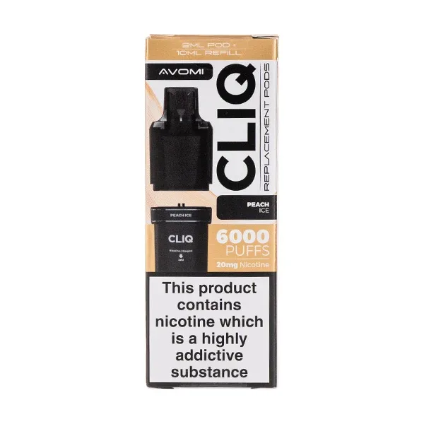 Peach Ice Cliq 6000 Prefilled Pod + Refill by Avomi