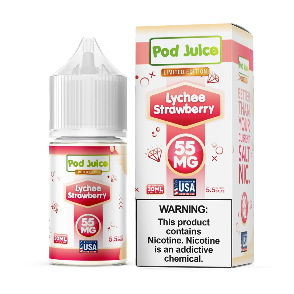 Lychee Strawberry Pod Juice TFN Salts 30mL