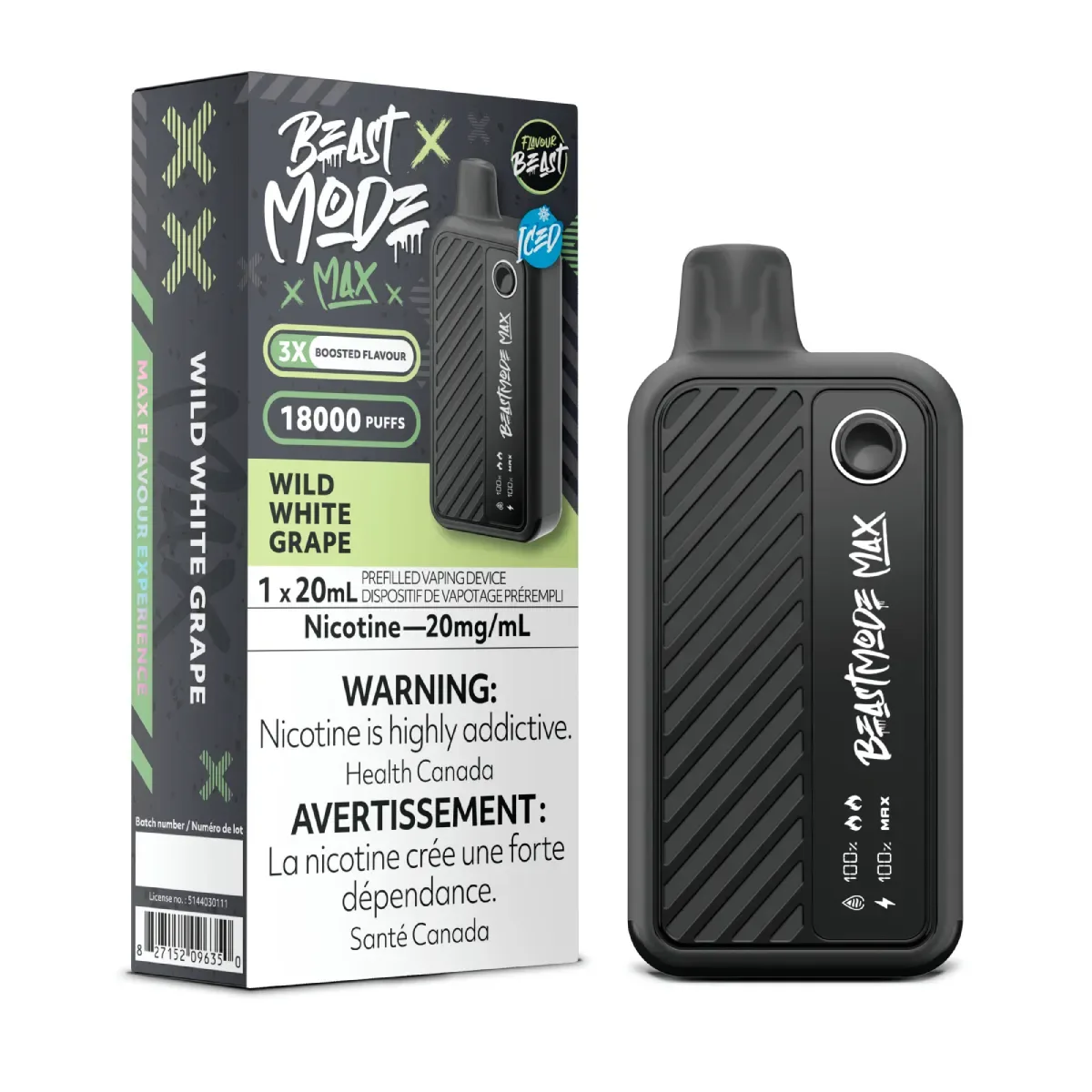 Flavour Beast Beast Mode Max 18K Disposable Wild White Grape Iced