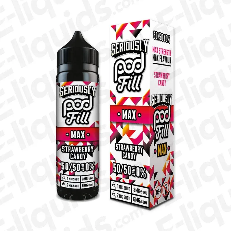 Doozy Vape Co Strawberry Candy Seriously Podfill Max 40ml Shortfill Vape Juice