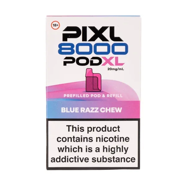 Blue Razz Chew Pixl 8000 Prefilled Pod + Refill Pack