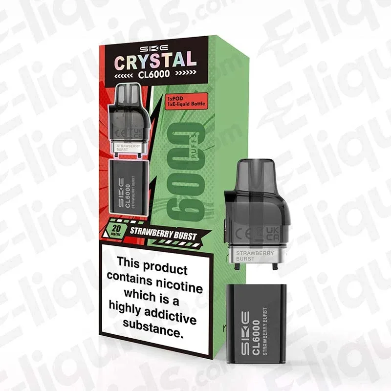 SKE Crystal CL6000 Strawberry Burst Prefilled Pod
