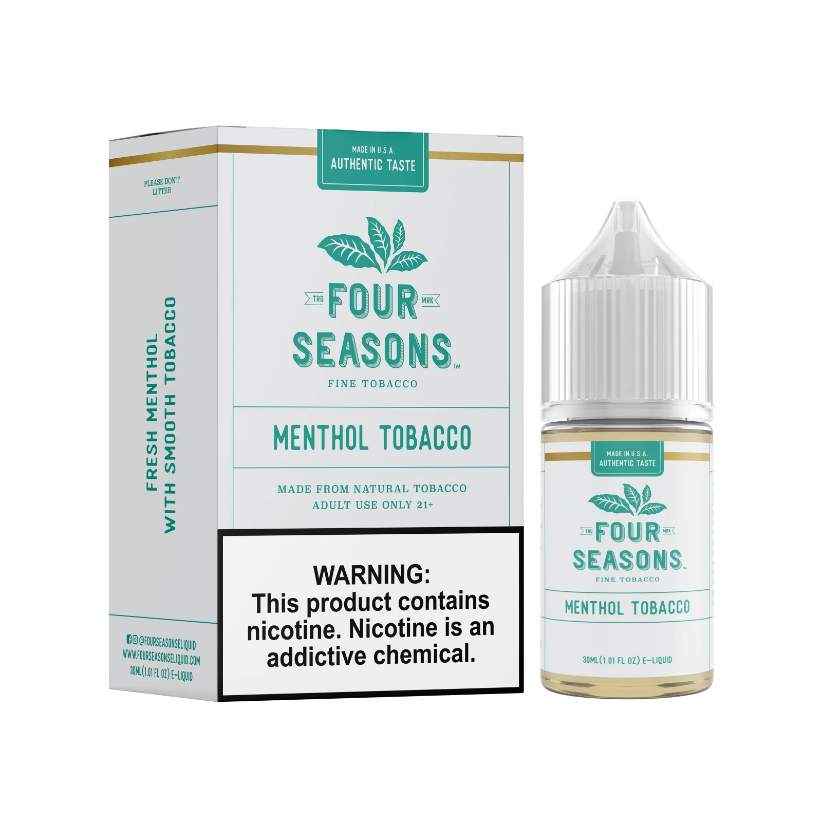 Menthol Tobacco by Four Seasons Free Base 30ML