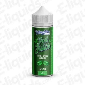 Kingston Sour Apple Gummy Pod Juice 50/50 100ml Shortfill Vape Juice