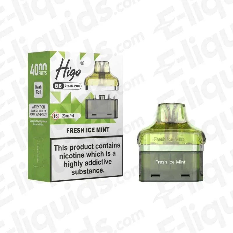 Higo BB 4000 Fresh Ice Mint Prefilled Pod