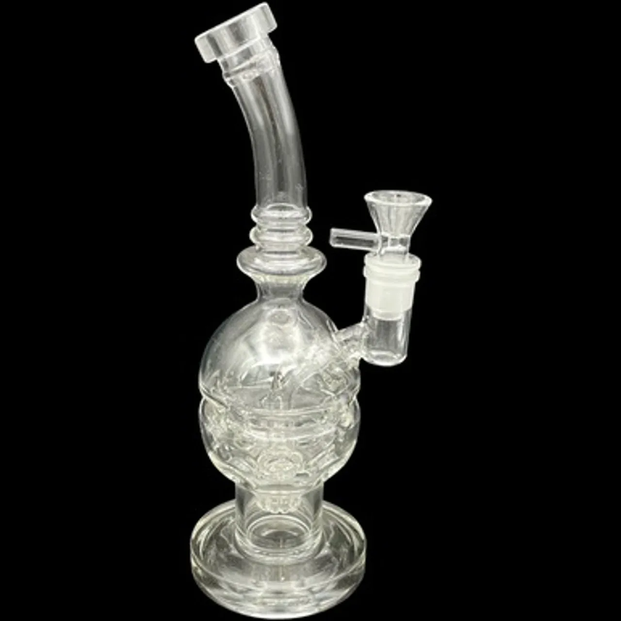 9.5" Clear Bubble Glass Water Pipe