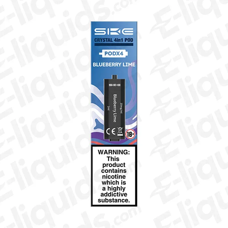 SKE Crystal 2400 4-in-1 Blueberry Lime Prefilled Pod