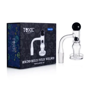 MKGlass TXQB2 Toxic Quartz 14MM 90° Round Belly Fully Welded Terp Slurper Set