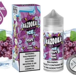 Ice Grape BAZOOKA SOUR STRAWS 100ml