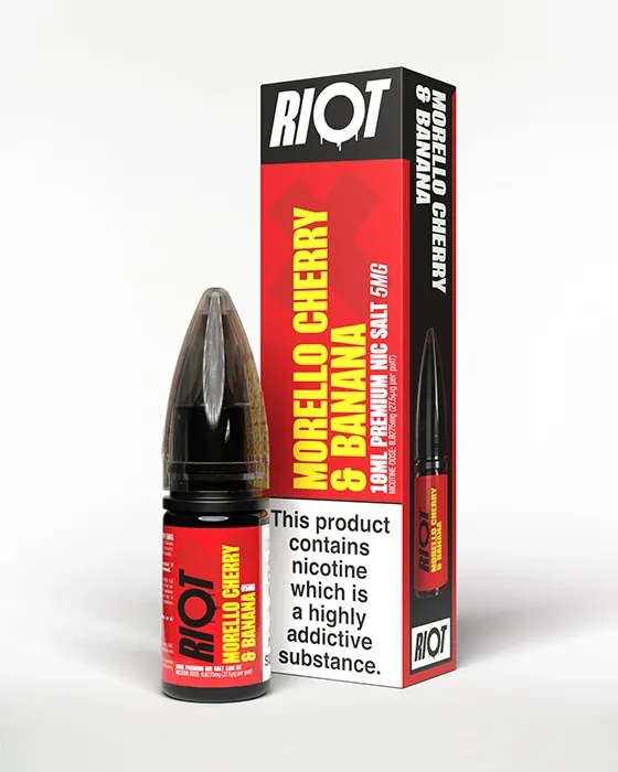Morello Cherry & Banana Nic Salt E-Liquid - Riot X - Image 2