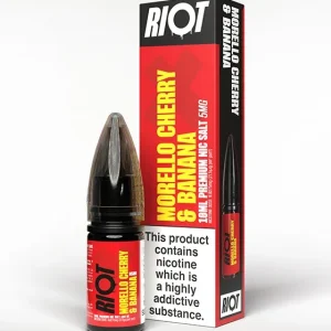 Morello Cherry & Banana Nic Salt E-Liquid - Riot X