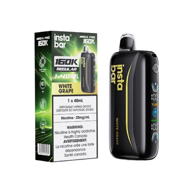 Insta Bar Mega Pro 160K - White Grape Disposable Vape