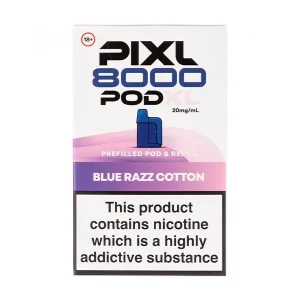 Blue Razz Cotton Pixl 8000 Prefilled Pod + Refill Pack