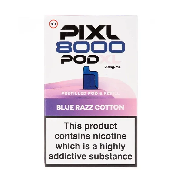 Blue Razz Cotton Pixl 8000 Prefilled Pod + Refill Pack