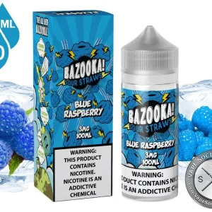 Ice Blue Raspberry BAZOOKA SOUR STRAWS 100ml