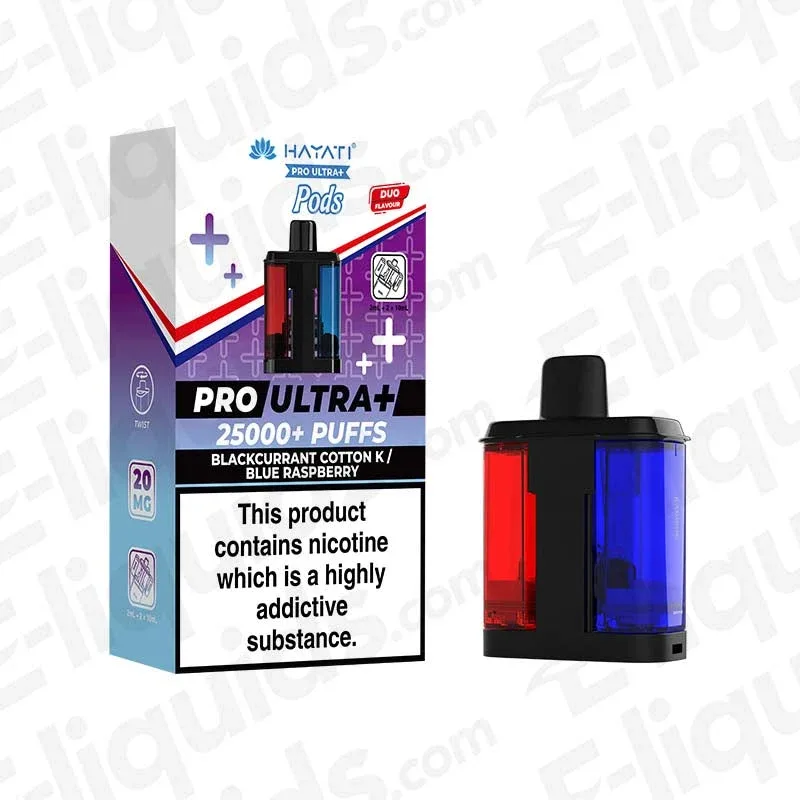Hayati Pro Ultra+ 25K Blackcurrant Cotton K / Blue Raspberry Prefilled Pod