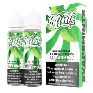 MINTS Spearmint Eliquid by Mints Vape Co. (Freebase) – 120mL (2x60mL Bottles)
