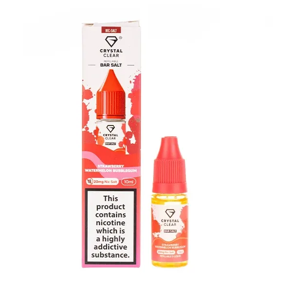 Strawberry Watermelon Bubblegum Nic Salt E-Liquid by Crystal Clear