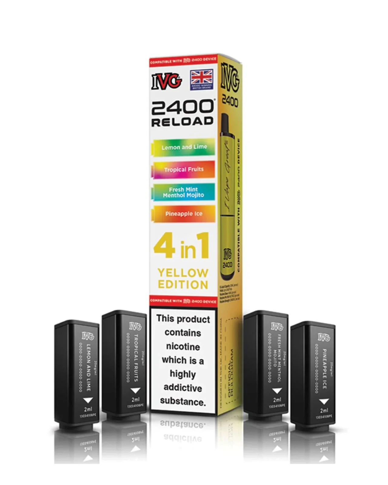 Yellow Edition IVG 2400 Reload Refill Pods (x4)