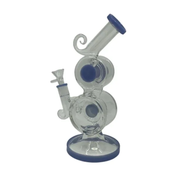 10" Donut Glass Water Pipe with Donut Shaped Percolator