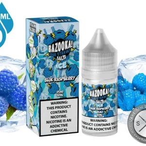 Ice Blue Raspberry BAZOOKA SOUR STRAWS SALT 30ml