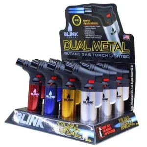 Blink Dual Metal Butane Gas Torch Lighter