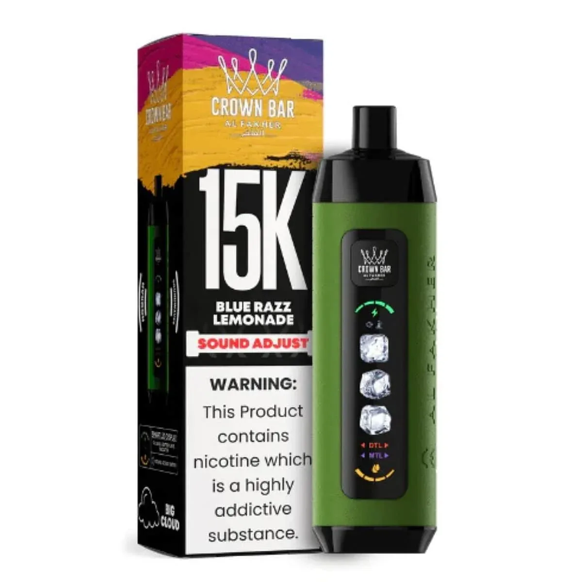 Al Fakher Crown Bar Ice Adjust 15000 Puff 0.5%