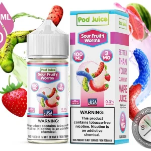 Sour Fruity Worms POD JUICE 100ml