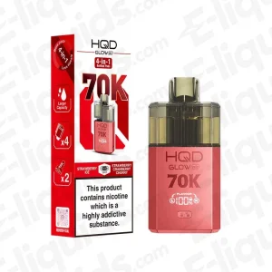 HQD Glow Air 70K Strawberry Ice-Strawberry Cranberry Cherry Prefilled Pod Kit