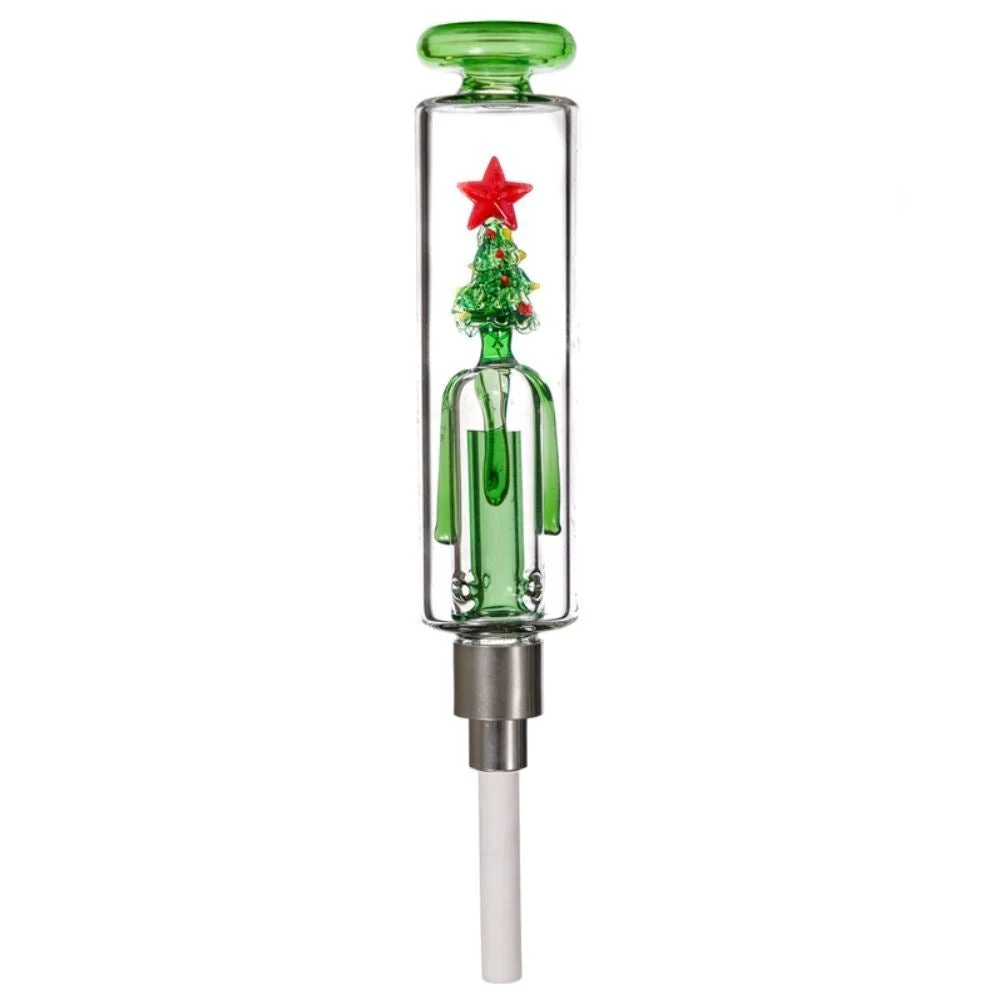 TXNC34 Christmas Tree Nector Collector w Ceramic Screw Tip by MKGlass