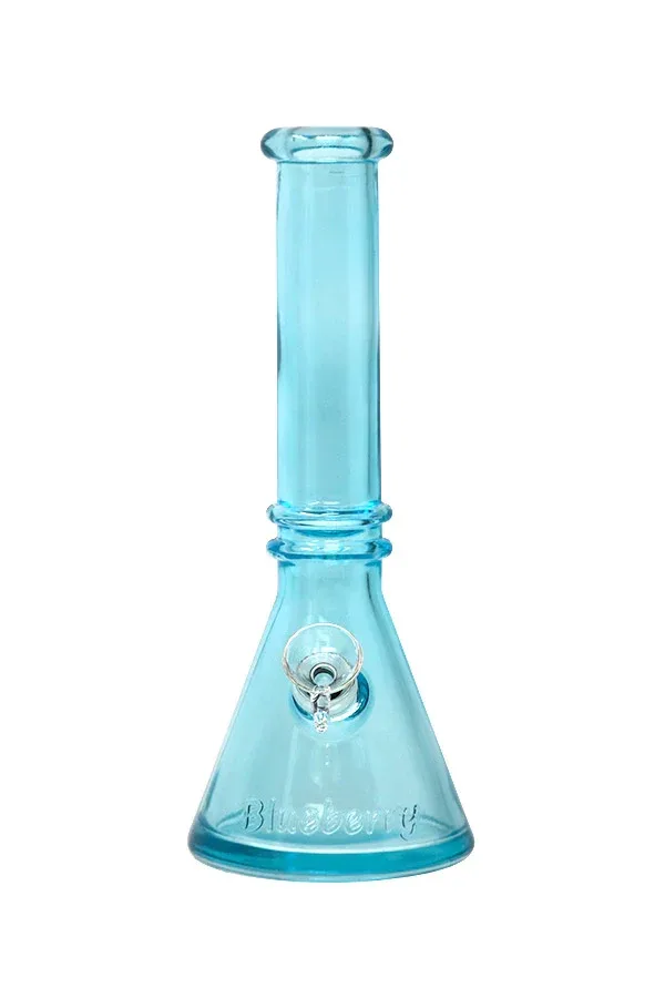10" Blueberry Double Ring Soft Glass Beaker Bong - Image 2