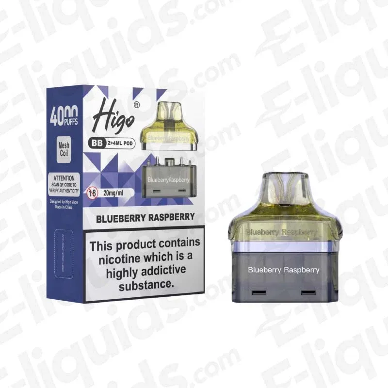 Higo BB 4000 Blueberry Raspberry Prefilled Pod