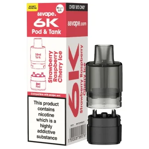 88Vape 6K Strawberry Raspberry Cherry Ice Refill Pack